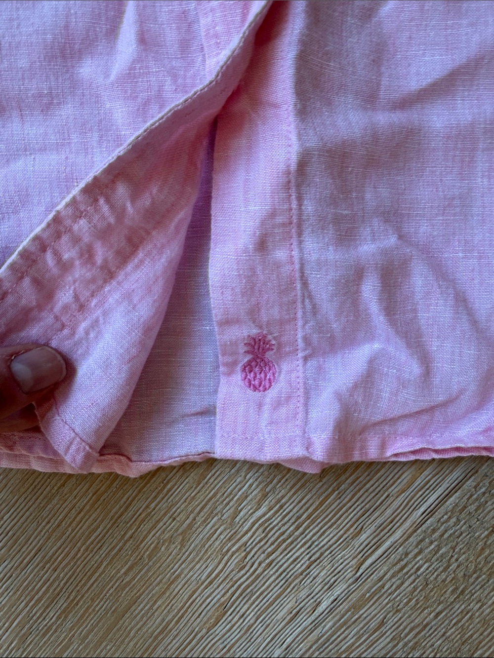 Tommy Bahama Soft Pink Linen Collared Shirt - Picture 4 of 6
